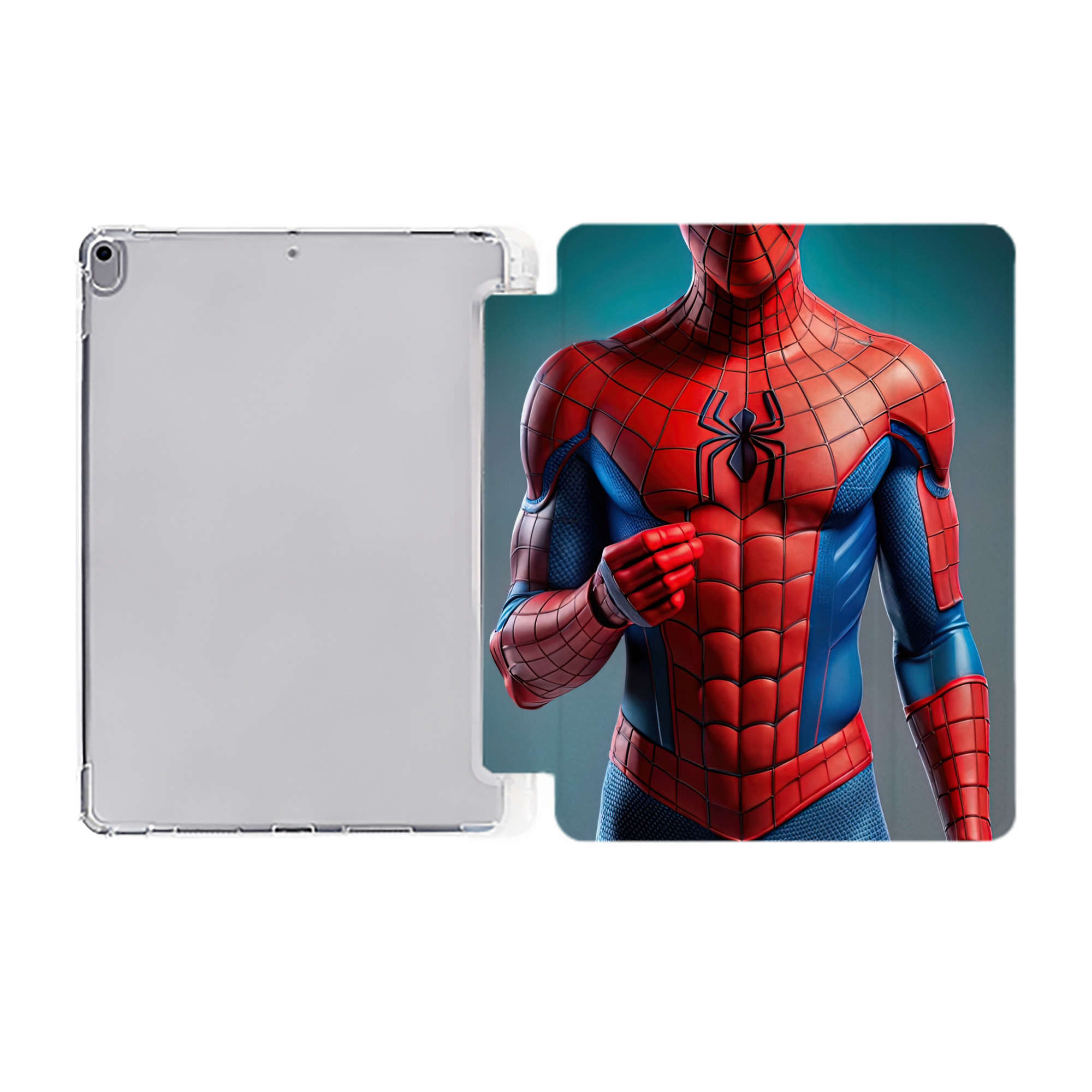 （画像用） Spider Man スパイダーマン IPad ケース ペン収納付き 三つ折りスタンド PUレザー×シリコン 対応機種9.5/10.5/10.9インチ